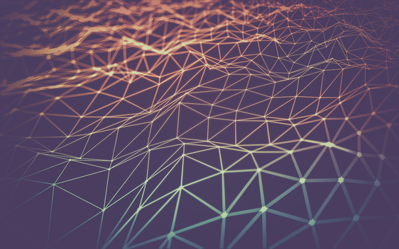 Abstract polygonal space low poly dark background with connecting dots and lines. Connection structure.